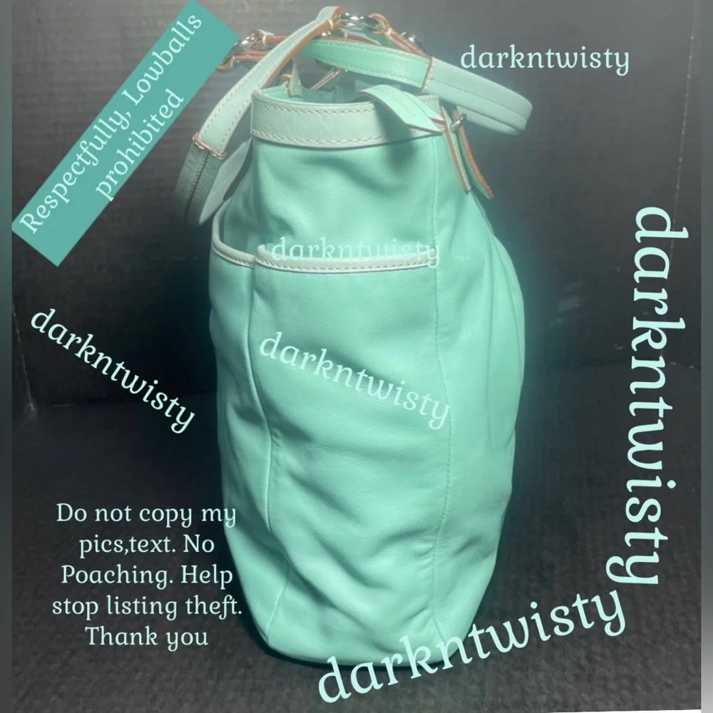 VTG Gorgeous Coach Leather Tote Robin’s Egg/Tiffany Blue NEAR PERFECT IMO Read! - Picture 5 of 12